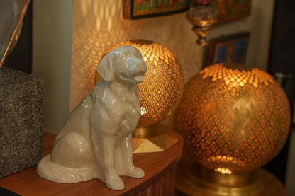 Golden Retriever Pet Urn - Off-white | Ceramic Dog Urn - Pulvis Art Urns