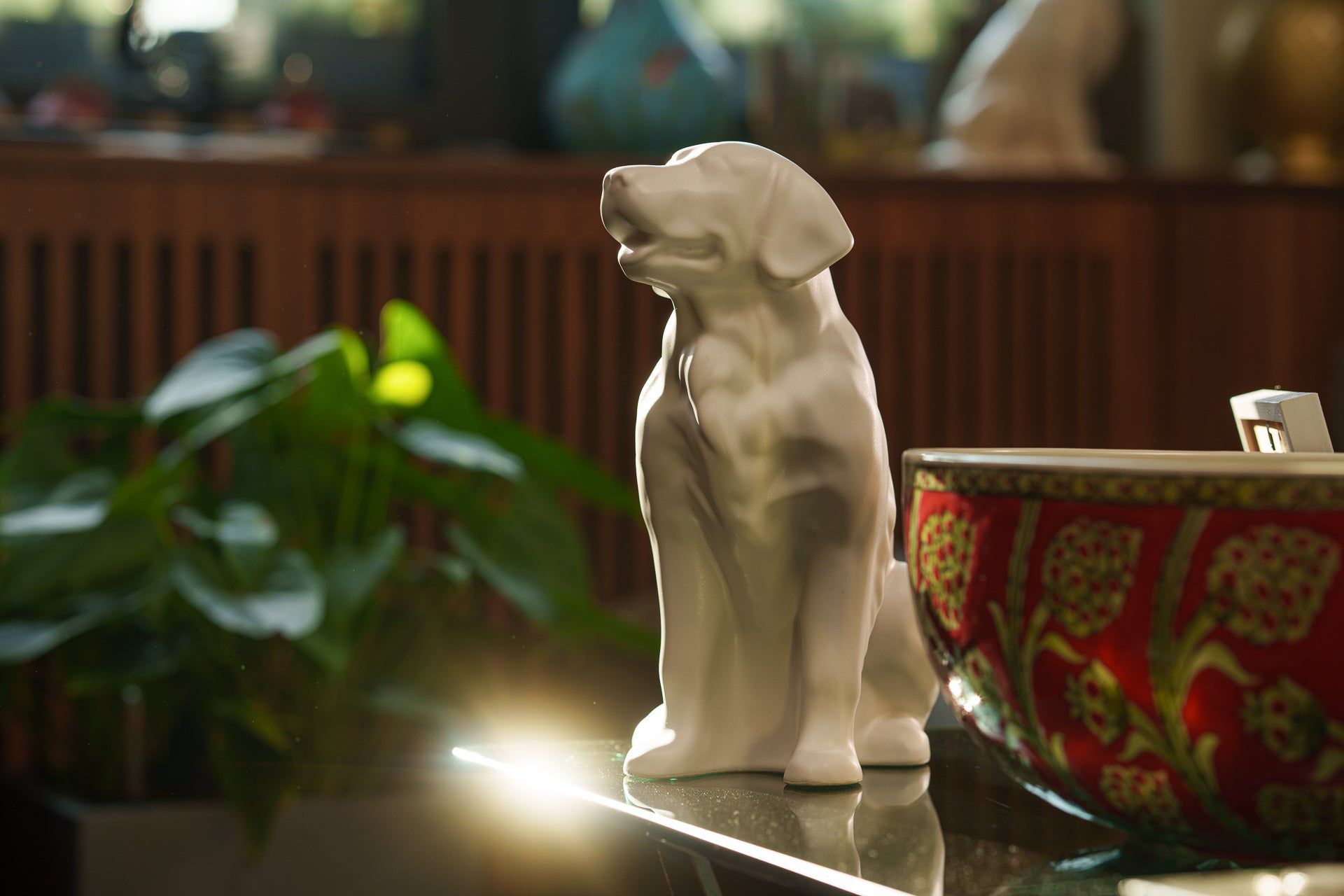 Golden Retriever Pet Urn - White Matte | Ceramic Dog Urn - Pulvis Art Urns