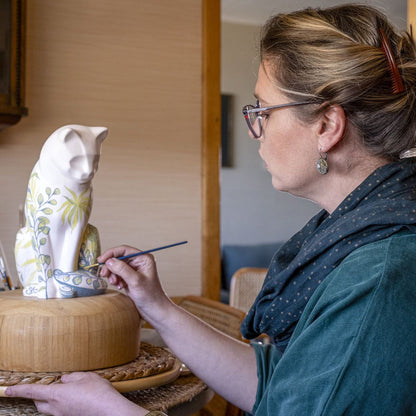 Hand Decorated Pet Urn Siamese Cat - Ceramic | Handmade Pet Urn - Pulvis Art Urns