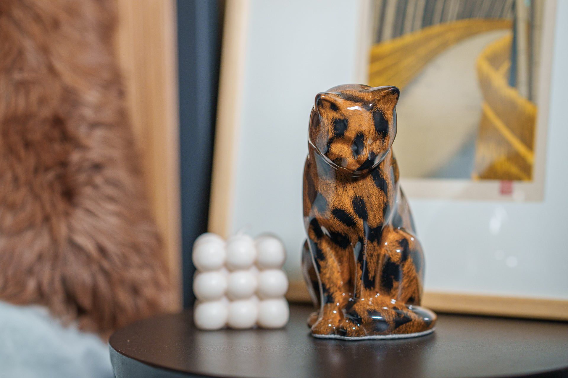 HydroGraphics Mini Pet Urn "Neko" | Spotted Dark | Ceramic - Pulvis Art Urns