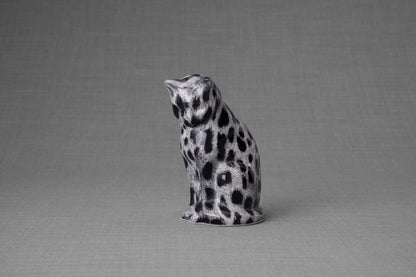HydroGraphics Mini Pet Urn "Neko" | Spotted White | Ceramic - Pulvis Art Urns