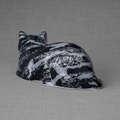 HydroGraphics Pet Urn For Cat | Mixed Blue | Ceramic - Pulvis Art Urns