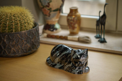 HydroGraphics Pet Urn For Cat | Mixed Blue | Ceramic - Pulvis Art Urns