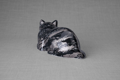 HydroGraphics Pet Urn For Cat | Mixed Gray | Ceramic - Pulvis Art Urns