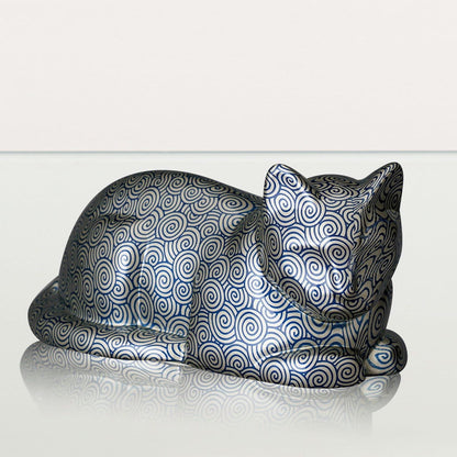 HydroGraphics Pet Urn For Cat - "Vortex" - Ceramic | Hydro Dipping - Pulvis Art Urns