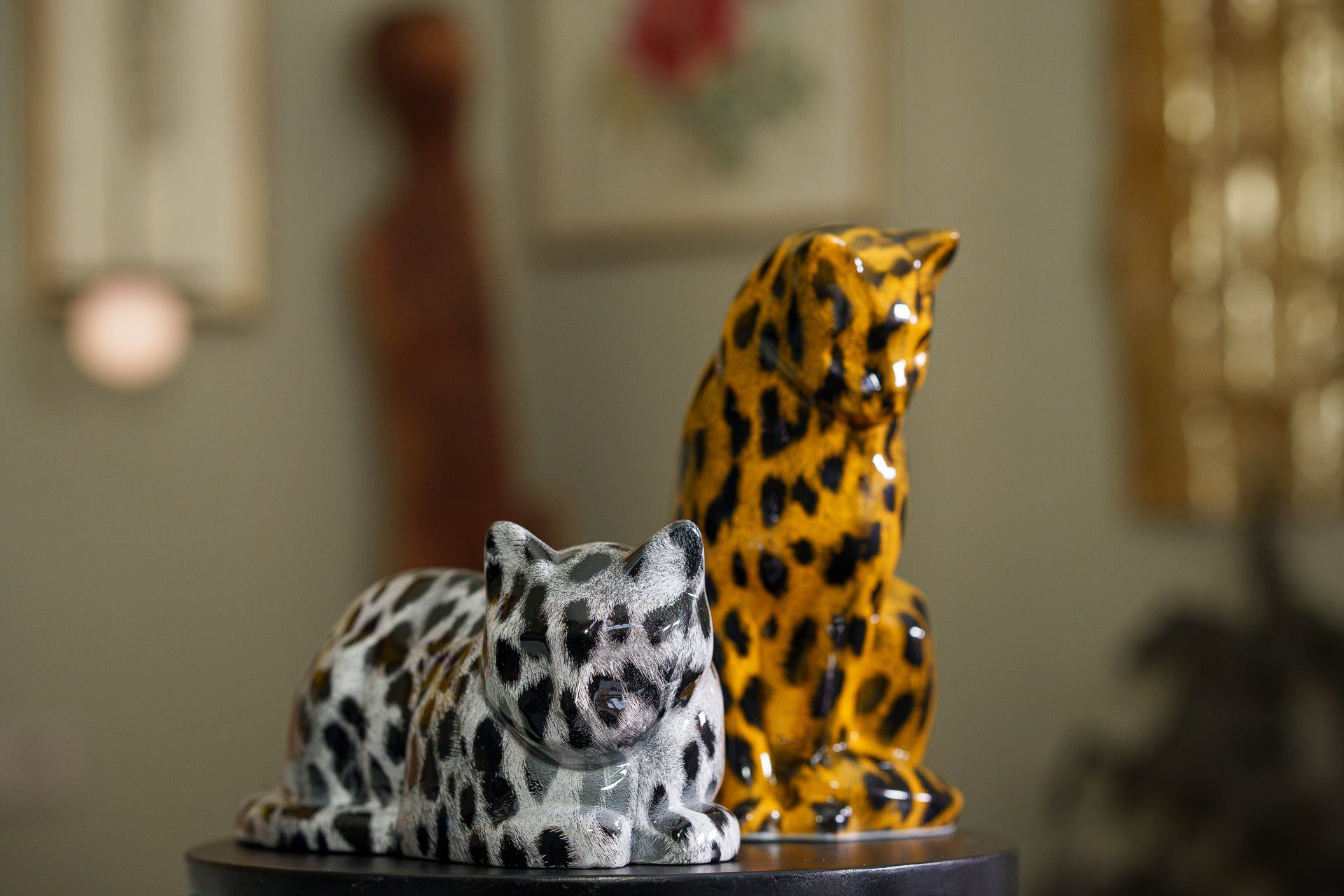 HydroGraphics Pet Urn "Neko" | Spotted Light | Ceramic | Hydro Dipping - Pulvis Art Urns