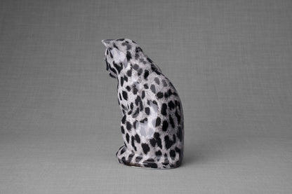 HydroGraphics Pet Urn "Neko" | Spotted White | Ceramic - Pulvis Art Urns