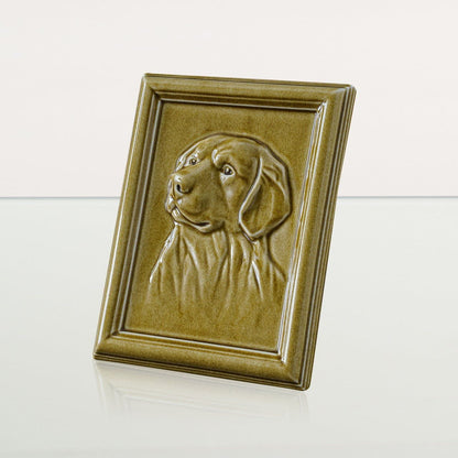 Labrador Pet Urn for Ashes - Amber Yellow | Ceramic | Handmade Pet Urn - Pulvis Art Urns