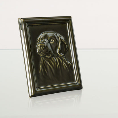 Labrador Pet Urn for Ashes - Oily Green | Ceramic | Handmade Pet Urn - Pulvis Art Urns