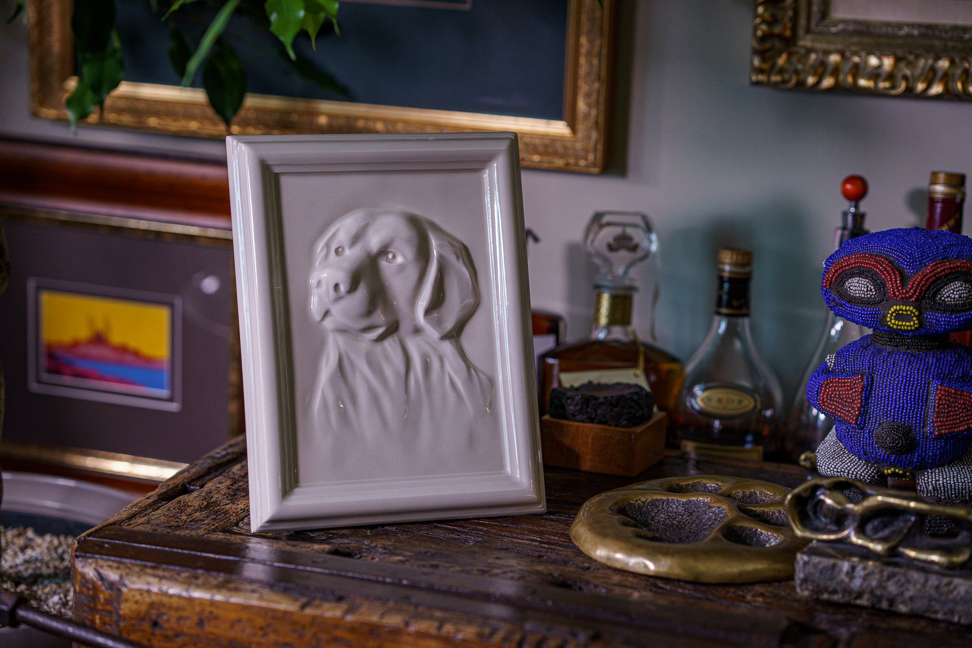 Labrador Pet Urn for Ashes - Off-white | Ceramic | Handmade Pet Urn - Pulvis Art Urns