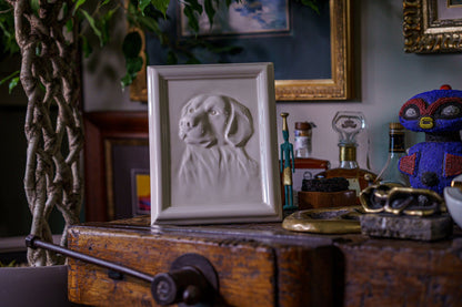 Labrador Pet Urn for Ashes - Off-white | Ceramic | Handmade Pet Urn - Pulvis Art Urns