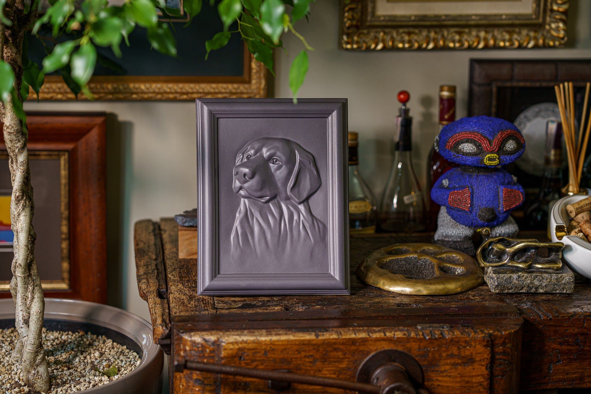 Labrador Pet Urn for Ashes - Violet | Ceramic | Handmade Pet Urn - Pulvis Art Urns