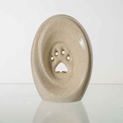 Large Paw Cremation Urn - Craquelure | Ceramic | Handmade Pet Urn - Pulvis Art Urns