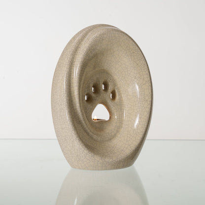 Large Paw Cremation Urn - Craquelure | Ceramic | Handmade Pet Urn - Pulvis Art Urns