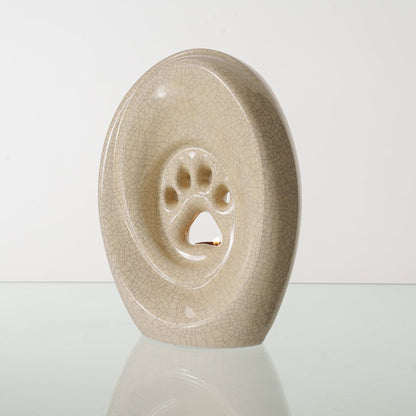 Large Paw Cremation Urn - Craquelure | Ceramic | Handmade Pet Urn - Pulvis Art Urns
