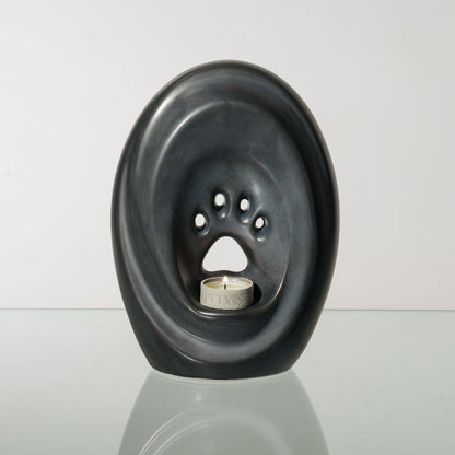 Large Paw Cremation Urn - Dark Matte | Ceramic | Handmade Pet Urn - Pulvis Art Urns