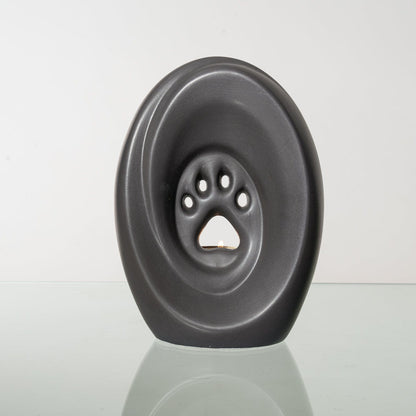 Large Paw Cremation Urn - Gray Matte | Ceramic | Handmade Pet Urn - Pulvis Art Urns