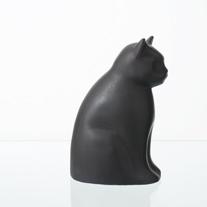 "Meow" Pet Urn for Cat - Gray Matte | Ceramic | Handmade - Pulvis Art Urns