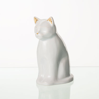 "Meow" Pet Urn for Cat - White | Ceramic | Handmade - Pulvis Art Urns