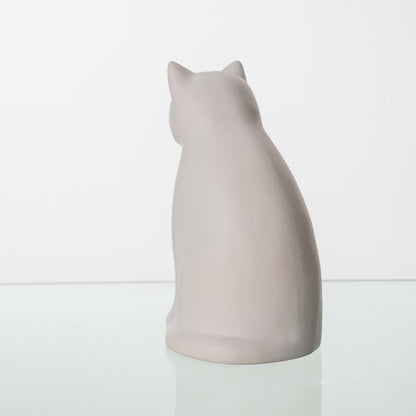 "Meow" Pet Urn for Cat - White Matte | Ceramic | Handmade - Pulvis Art Urns