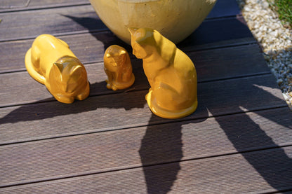Mini Pet Urn for Ashes Neko - Amber Yellow | Ceramic | Handmade Cat Urn - Pulvis Art Urns
