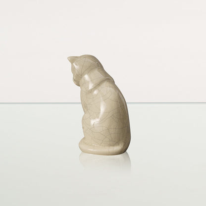 Mini Pet Urn for Ashes Neko - Craquelure | Ceramic | Handmade Cat Urn - Pulvis Art Urns