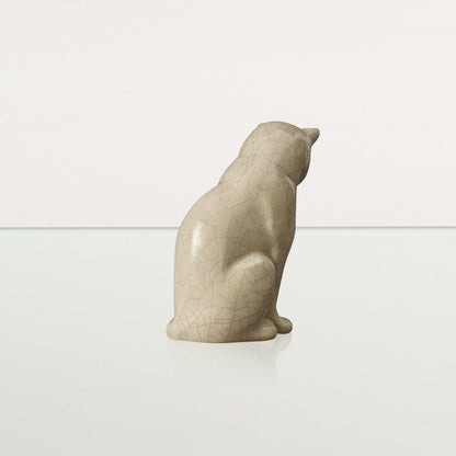 Mini Pet Urn for Ashes Neko - Craquelure | Ceramic | Handmade Cat Urn - Pulvis Art Urns