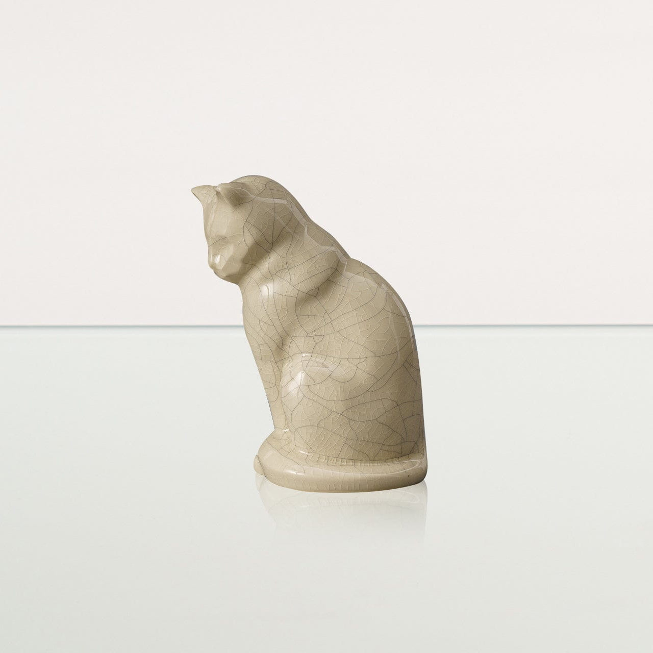 Mini Pet Urn for Ashes Neko - Craquelure | Ceramic | Handmade Cat Urn - Pulvis Art Urns