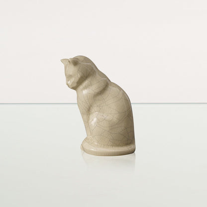 Mini Pet Urn for Ashes Neko - Craquelure | Ceramic | Handmade Cat Urn - Pulvis Art Urns