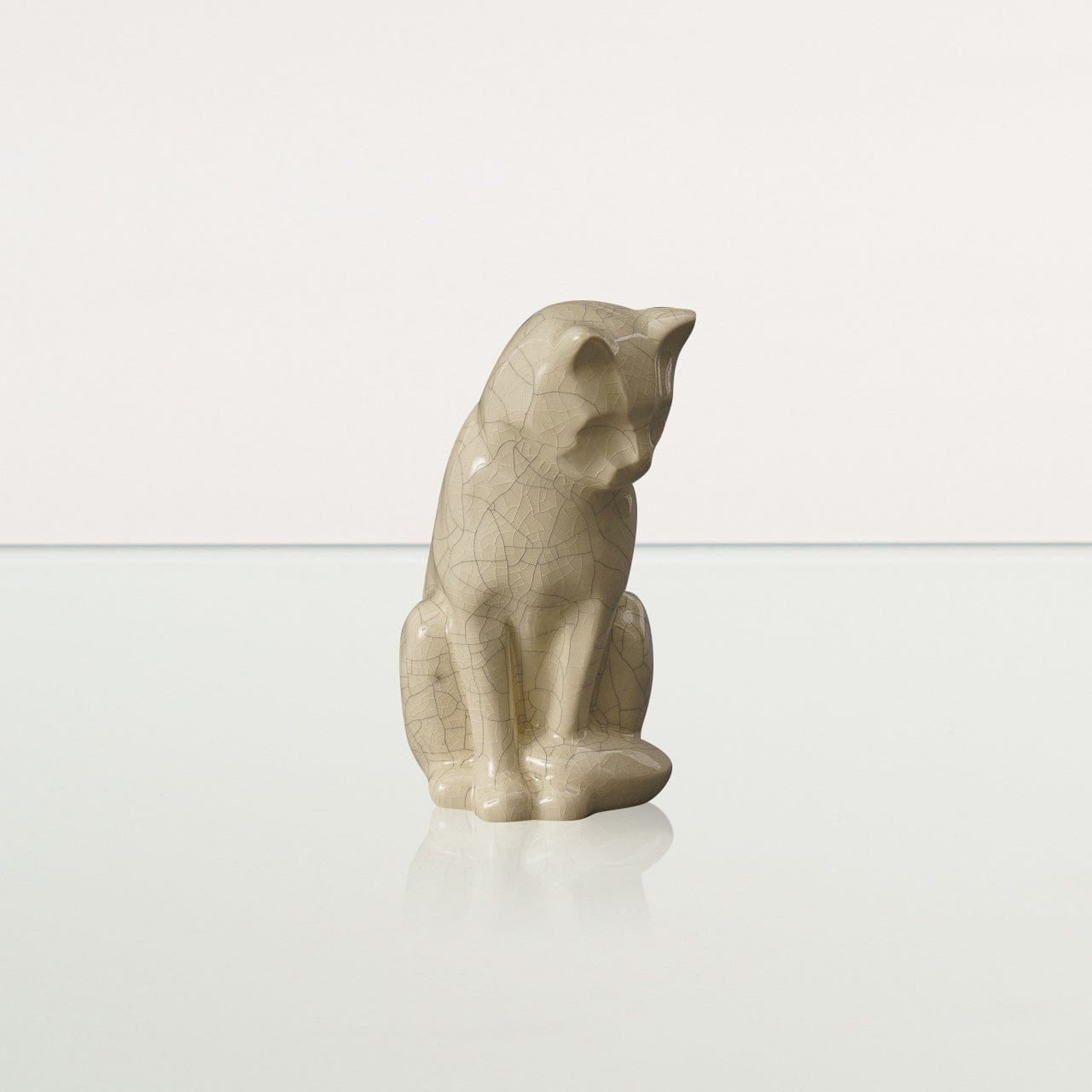 Mini Pet Urn for Ashes Neko - Craquelure | Ceramic | Handmade Cat Urn - Pulvis Art Urns
