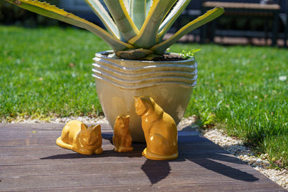 Mini Pet Urn for Ashes Neko - Beige Gray | Handmade | Ceramic Cat Urn - Pulvis Art Urns