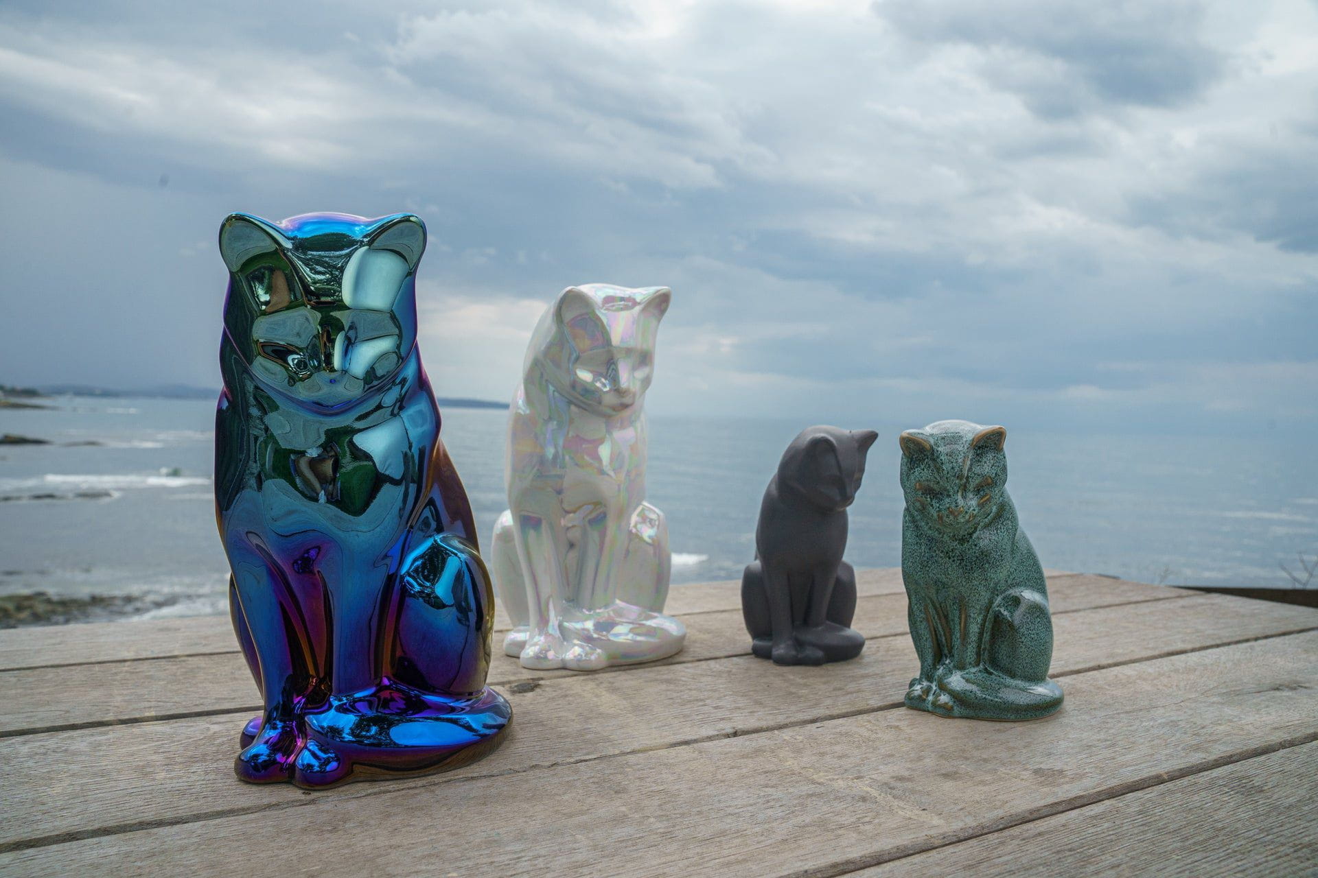 Mini Pet Urn for Ashes Neko - Gray Matte | Ceramic | Handmade Cat Urn - Pulvis Art Urns