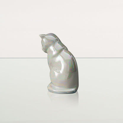Mini Pet Urn for Ashes Neko - Pearly White | Handmade | Ceramic Cat Urn - Pulvis Art Urns