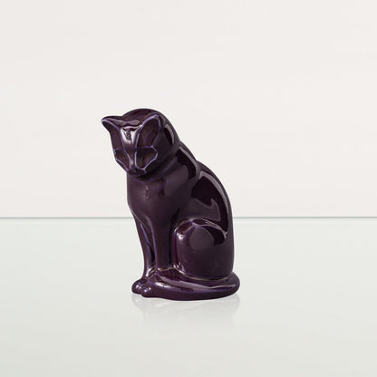 Mini Pet Urn for Ashes Neko - Violet | Ceramic | Handmade Cat Urn - Pulvis Art Urns