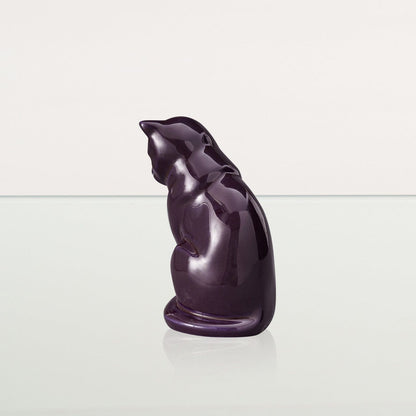 Mini Pet Urn for Ashes Neko - Violet | Ceramic | Handmade Cat Urn - Pulvis Art Urns