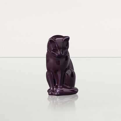 Mini Pet Urn for Ashes Neko - Violet | Ceramic | Handmade Cat Urn - Pulvis Art Urns
