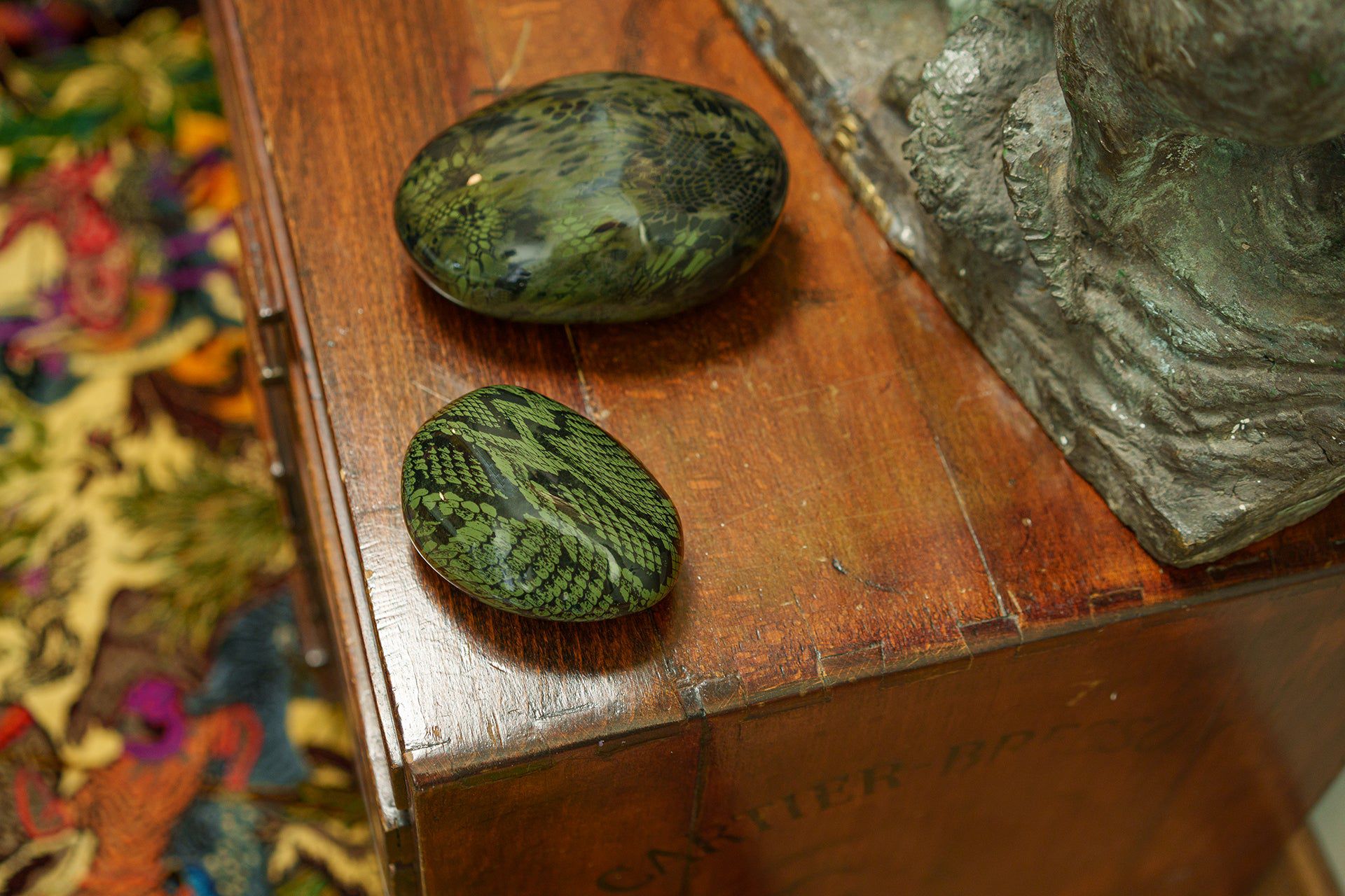 Mini Reptile Urn - Dark Green | Ceramic | HydroGraphics - Pulvis Art Urns