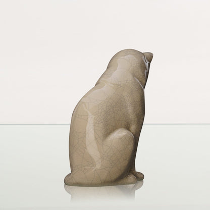 Neko Pet Urn for Ashes - Craquelure | Ceramic | Handmade Cat Urn - Pulvis Art Urns