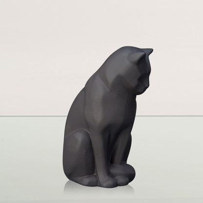 Neko Pet Urn for Ashes - Gray Matte | Ceramic | Handmade Cat Urn - Pulvis Art Urns
