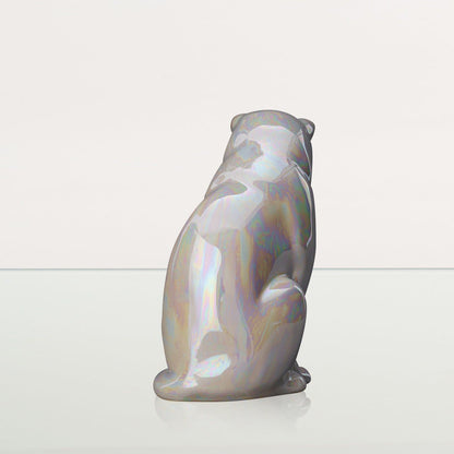 Neko Pet Urn for Ashes - Pearl White | Ceramic | Handmade Cat Urn - Pulvis Art Urns