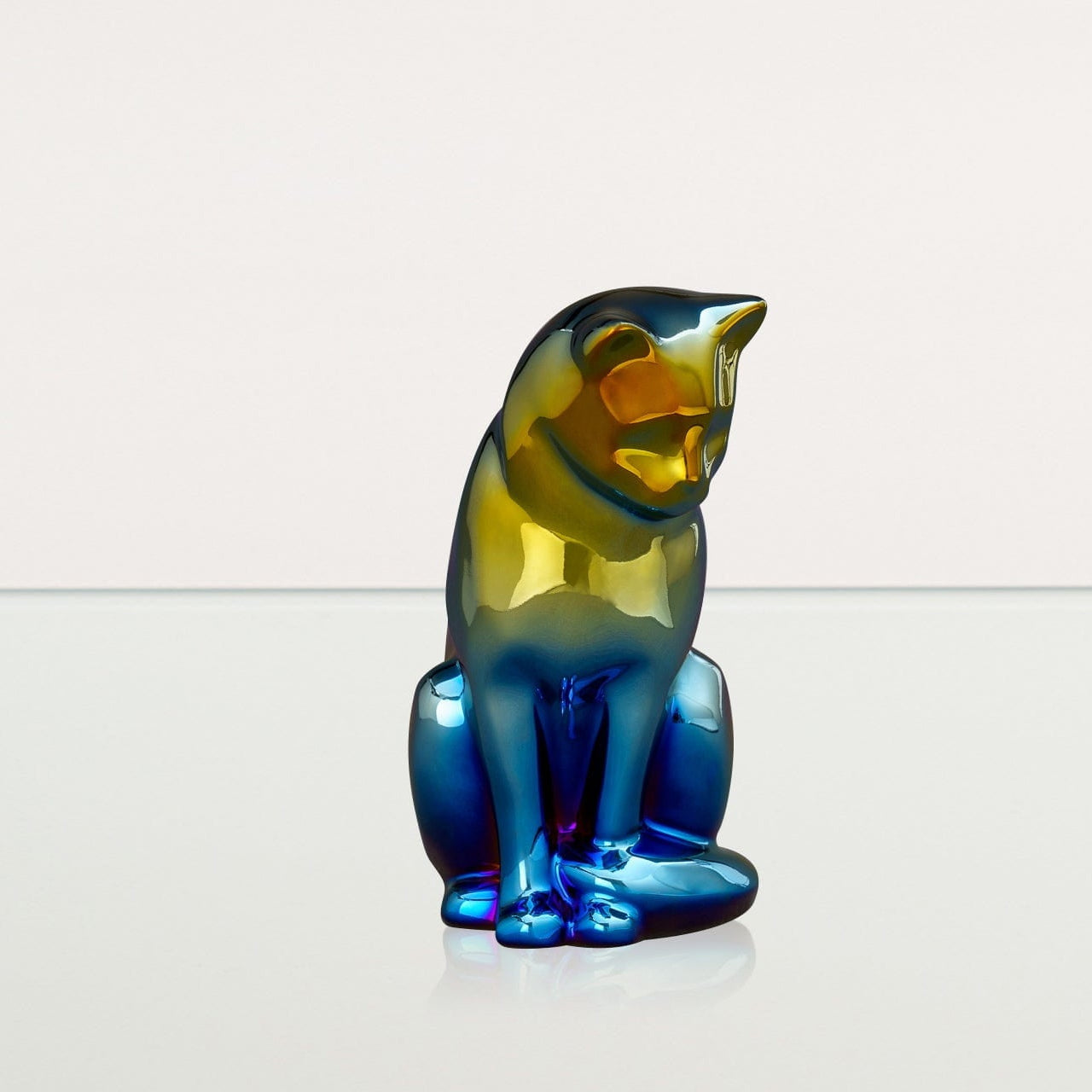 Neko Pet Urn for Ashes - Shiny Yellow | Ceramic | Handmade - Pulvis Art Urns