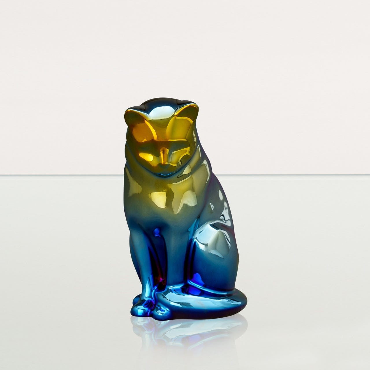 Neko Pet Urn for Ashes - Shiny Yellow | Ceramic | Handmade - Pulvis Art Urns