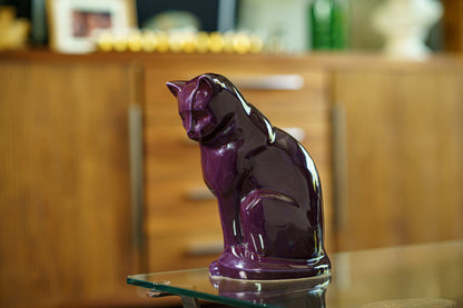 Neko Pet Urn for Ashes - Violet | Ceramic | Handmade Cat Urn - Pulvis Art Urns