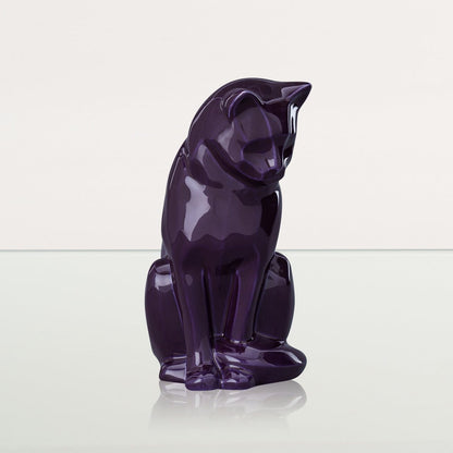 Neko Pet Urn for Ashes - Violet | Ceramic | Handmade Cat Urn - Pulvis Art Urns
