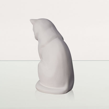Neko Pet Urn for Ashes - White Matte | Ceramic | Handmade Cat Urn - Pulvis Art Urns