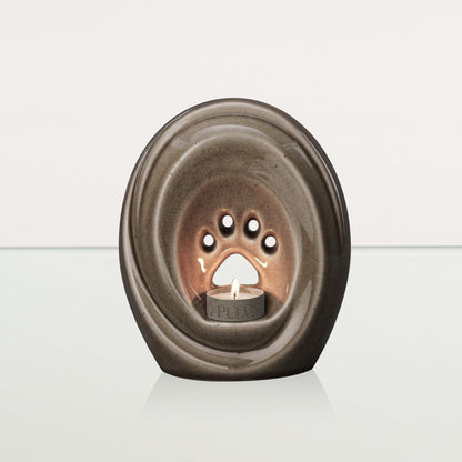 Paw Pet Urn for Ashes - Beige Grey | Ceramic | Handmade - Pulvis Art Urns