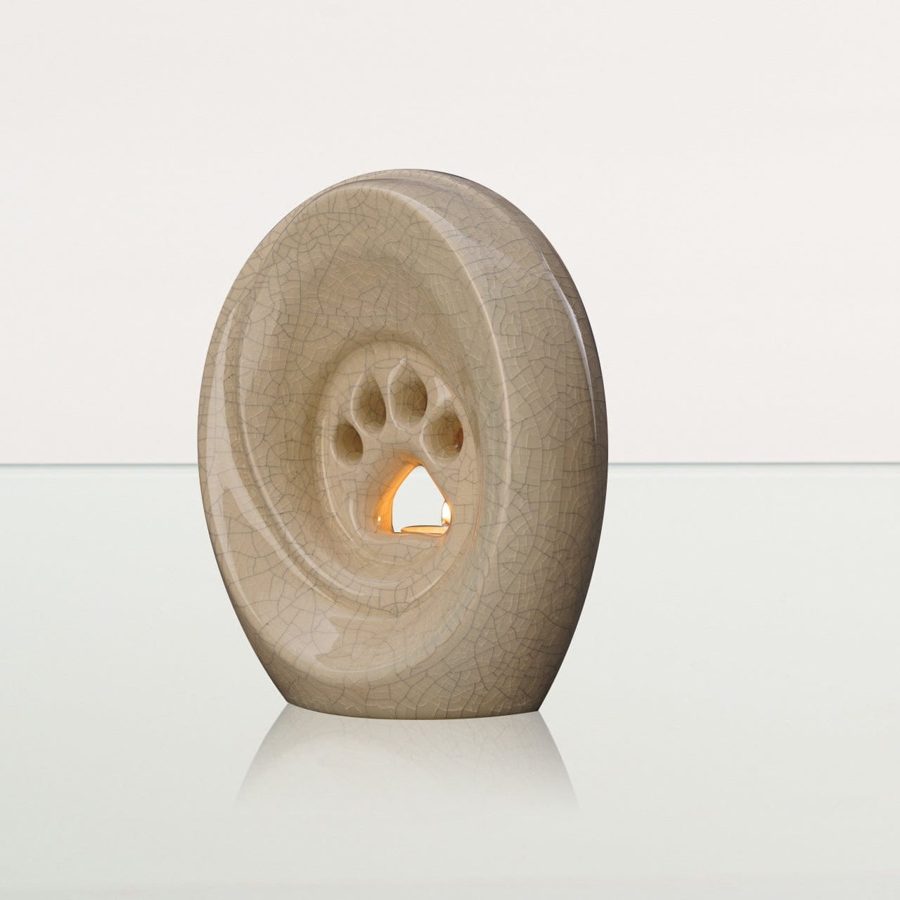 Paw Pet Urn for Ashes - Craquelure | Ceramic | Handmade Pet Urn - Pulvis Art Urns