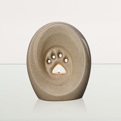 Paw Pet Urn for Ashes - Craquelure | Ceramic | Handmade Pet Urn - Pulvis Art Urns