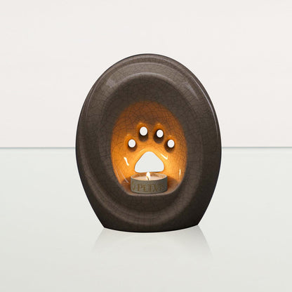 Paw Pet Urn for Ashes - Craquelure | Ceramic | Handmade Pet Urn - Pulvis Art Urns