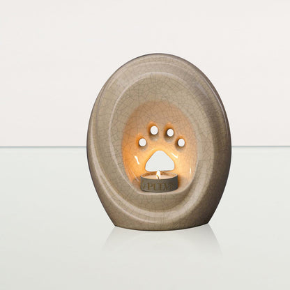 Paw Pet Urn for Ashes - Craquelure | Ceramic | Handmade Pet Urn - Pulvis Art Urns